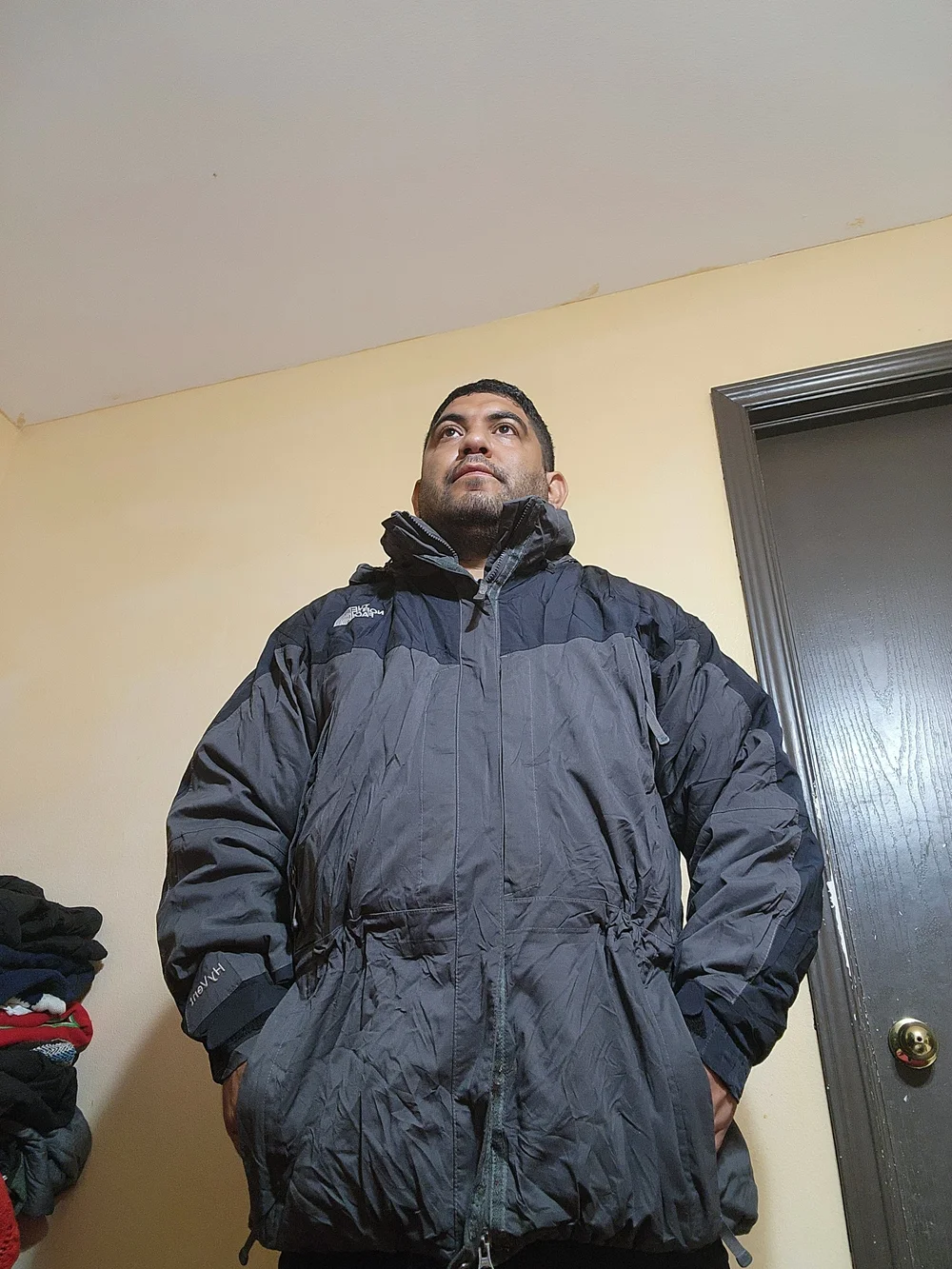 The North Face Men’s Gray & Black HyVent Insulated Hooded Jacket